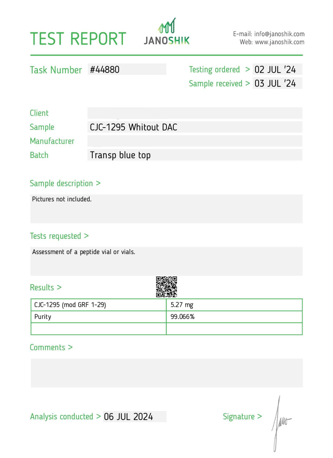 CJC1295 no DAC